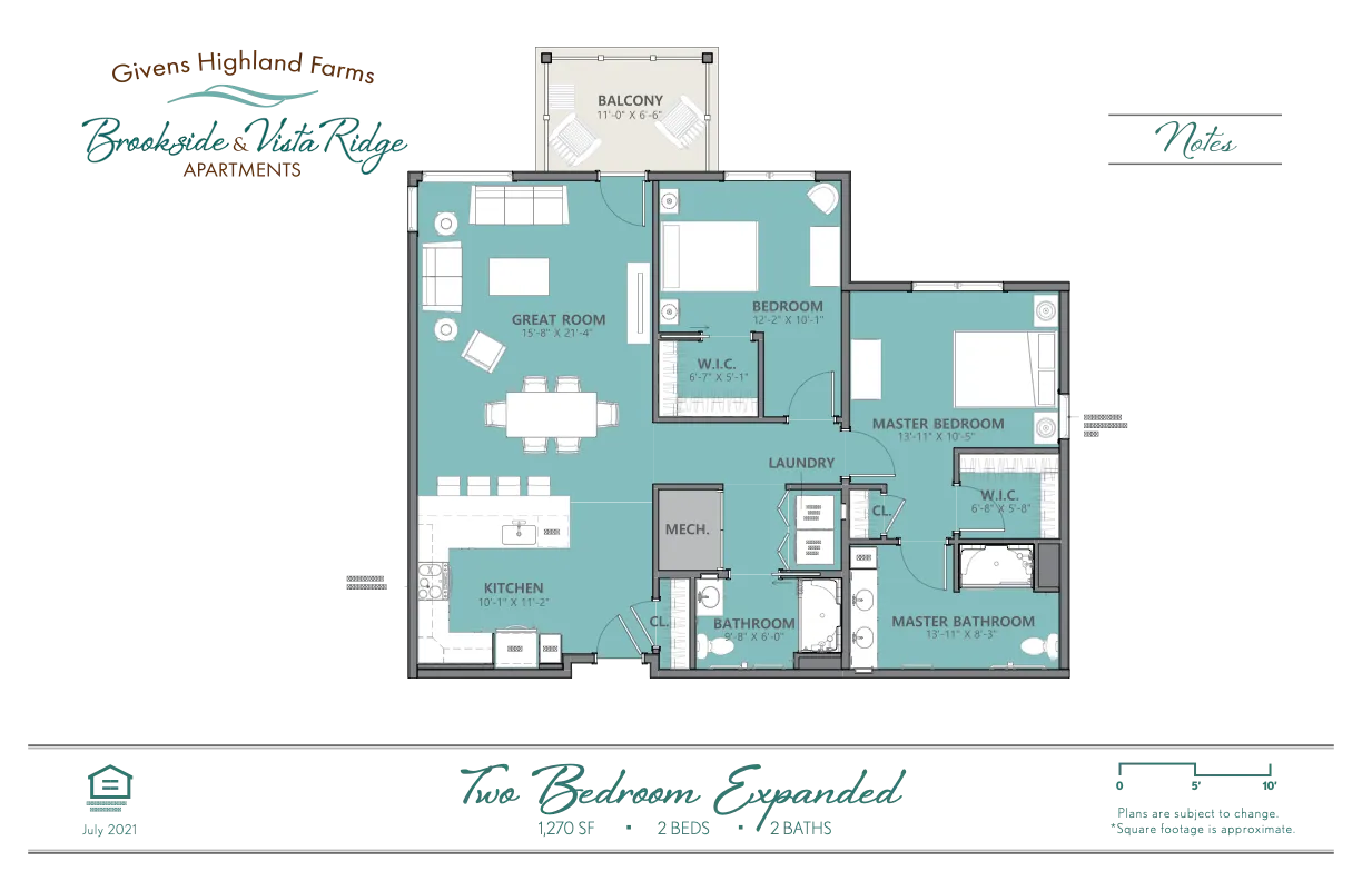 Brookside GHF Floorplan Two Bedroom Expanded